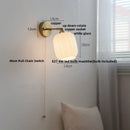 GobekUsa Japanese Style LED Wall Sconce Glass Rotate Pull Chain Switch Stair Light