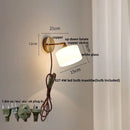 GobekUsa Japanese Style LED Wall Sconce Glass Rotate Pull Chain Switch Stair Light