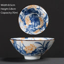 Japanese style multi color ceramic kung fu tea cup set dining room by Decorbites