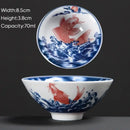 Japanese style multi color ceramic kung fu tea cup set dining room by Decorbites