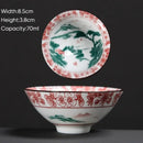Japanese style multi color ceramic kung fu tea cup set dining room by Decorbites