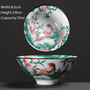 Japanese style multi color ceramic kung fu tea cup set dining room by Decorbites