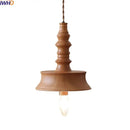 GobekUsa Japanese Style LED Wooden Pendant Light Fixture for Home Decor and Restaurant