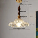 GobekUsa Clear Glass Pendant Lamp Japanese Style LED Hanging Lights