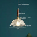GobekUsa Clear Glass Pendant Lamp Japanese Style LED Hanging Lights