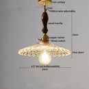 GobekUsa Clear Glass Pendant Lamp Japanese Style LED Hanging Lights