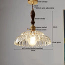 GobekUsa Clear Glass Pendant Lamp Japanese Style LED Hanging Lights