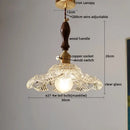 GobekUsa Clear Glass Pendant Lamp Japanese Style LED Hanging Lights