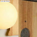 GobekUsa Japanese Style Wooden Puzzle Base Wall Light - 1 Light Beige Sconce Lamp for Corridor & Kitchen