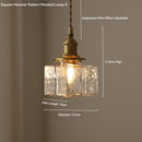 Japanese Vintage Glass Pendant Light in Polished Brass