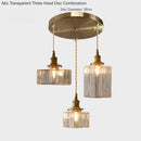 Japanese Vintage Glass Pendant Light in Polished Brass