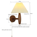 GobekUsa Cream PVC LED Wall Lamps Japanese Walnut Wood Applique Murale