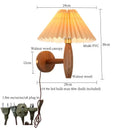 GobekUsa Cream PVC LED Wall Lamps Japanese Walnut Wood Applique Murale