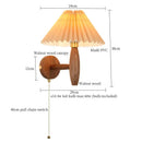 GobekUsa Cream PVC LED Wall Lamps Japanese Walnut Wood Applique Murale