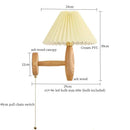 GobekUsa Cream PVC LED Wall Lamps Japanese Walnut Wood Applique Murale