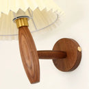 GobekUsa Cream PVC LED Wall Lamps Japanese Walnut Wood Applique Murale