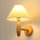 GobekUsa Cream PVC LED Wall Lamps Japanese Walnut Wood Applique Murale