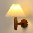 GobekUsa Cream PVC LED Wall Lamps Japanese Walnut Wood Applique Murale