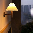 GobekUsa Cream PVC LED Wall Lamps Japanese Walnut Wood Applique Murale
