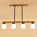 GobekUsa Japanese White Glass Cylinder LED Island Pendant Ceiling Light for Dining Room