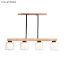 GobekUsa Japanese White Glass Cylinder LED Island Pendant Ceiling Light for Dining Room