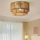 Japanese Wicker Rope Pendant Light in Brown, 45Cm