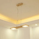 GobekUsa Japanese Wood Square LED Pendant Light- Modern Restaurant & Island Lighting with Acrylic Shade