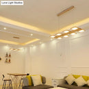 GobekUsa Japanese Wood Square LED Pendant Light- Modern Restaurant & Island Lighting with Acrylic Shade
