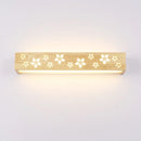 GobekUsa Japanese Style Wooden Flower Wall Lamp with Shelf & Beige LED Sconce Light