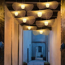 GobekUsa Bamboo Pendant Chandelier for Dining Room | Japanese Style Ceiling Lamp