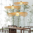 GobekUsa Bamboo Pendant Chandelier for Dining Room | Japanese Style Ceiling Lamp