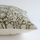 Jardim Floral Block Printed Pillow Cover | Olive by Apartment No.3
