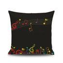 Jazz letter notes piano graphic linen cushion cover living room decor by Decorbites