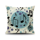 Jazz letter notes piano graphic linen cushion cover living room decor by Decorbites
