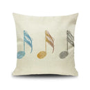 Jazz letter notes piano graphic linen cushion cover living room decor by Decorbites