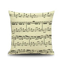Jazz letter notes piano graphic linen cushion cover living room decor by Decorbites