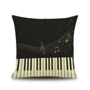 Jazz letter notes piano graphic linen cushion cover living room decor by Decorbites