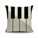 Jazz letter notes piano graphic linen cushion cover living room decor by Decorbites