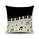 Jazz letter notes piano graphic linen cushion cover living room decor by Decorbites