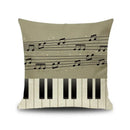 Jazz letter notes piano graphic linen cushion cover living room decor by Decorbites
