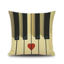 Jazz letter notes piano graphic linen cushion cover living room decor by Decorbites