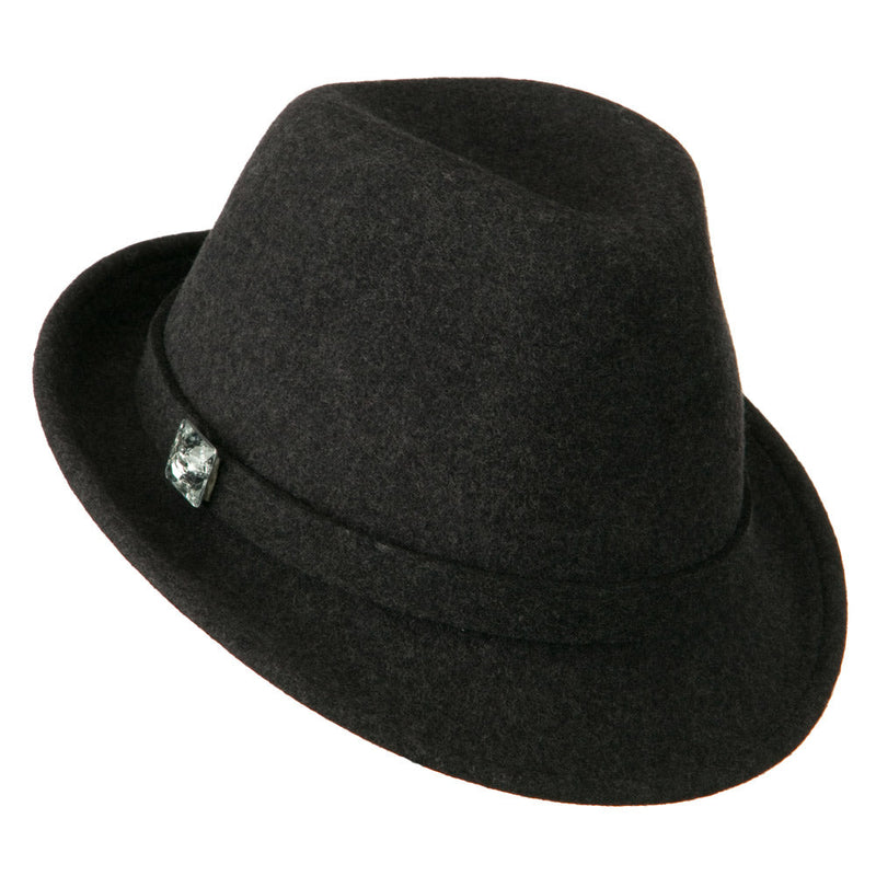 Women's Jewel Button Fedora Hat