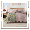 Floral Print & Scalloped Cotton Quilt Set - Gwen Collection by Great Bay Home