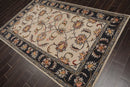 5' x 8' Handmade 100% Wool Traditional Oriental Area Rug Beige
