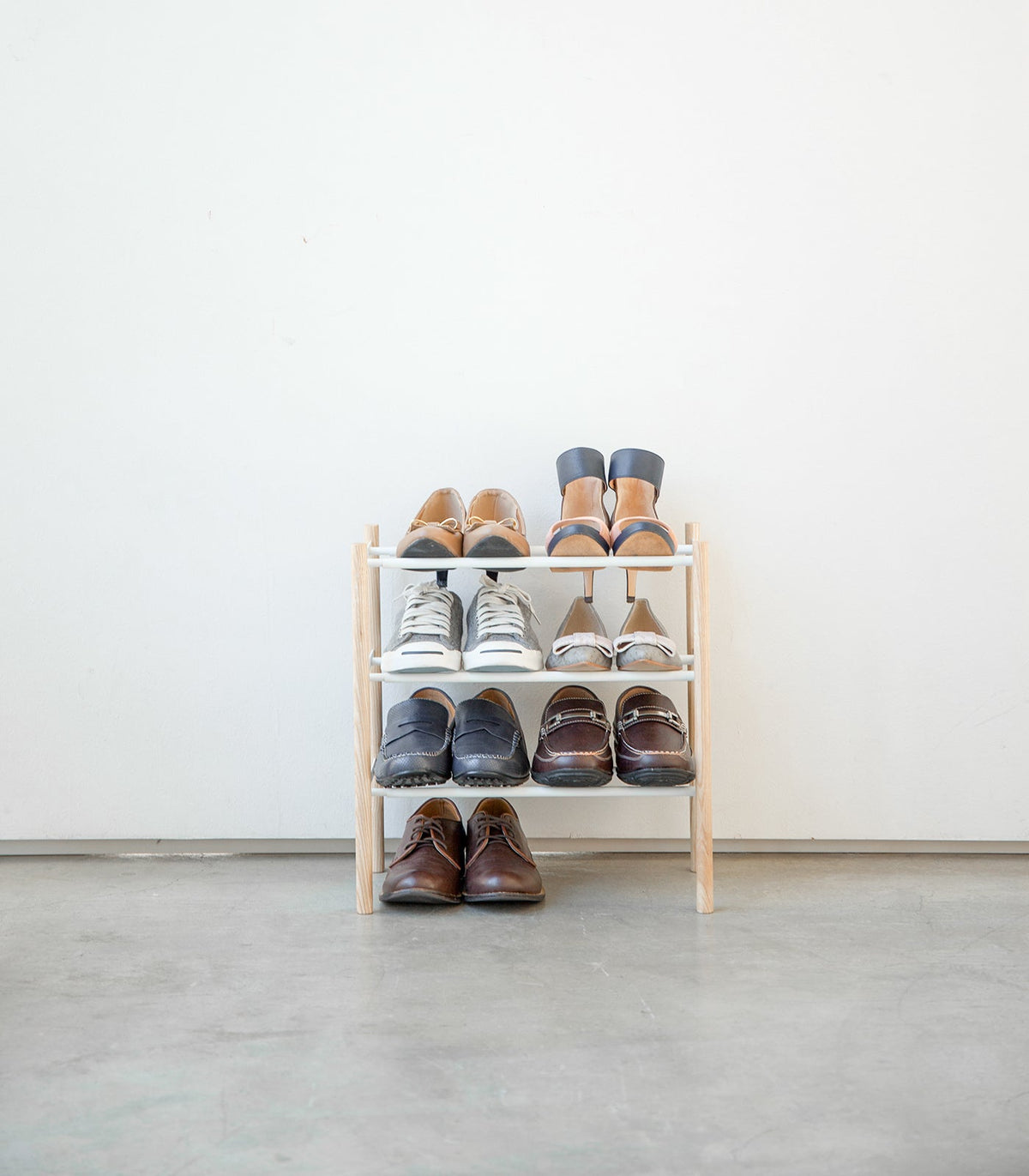 Expandable Shoe Rack (18" H)  - Steel + Wood, photo 2 of 15