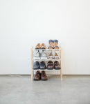 Expandable Shoe Rack (18" H)  - Steel + Wood
