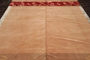 8' x 10' Hand Knotted Superfine Wool & Silk Tibetan Oriental Area Rug Tan