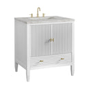 James Martin Myrrin 30" Single Bathroom Vanity, Bright White