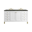 James Martin Chicago 60" Double Bathroom Vanity, Glossy White