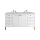 James Martin Chicago 60" Double Bathroom Vanity, Glossy White